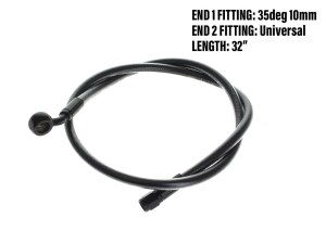Magnum Shielding 32in. Upper Front Brake Line with 10mm x 35 Degree Banjo – Black Pearl. Magnum Shielding 32in. Upper Front Brake Line with 10mm x 35 Degree Banjo – Black Pearl.