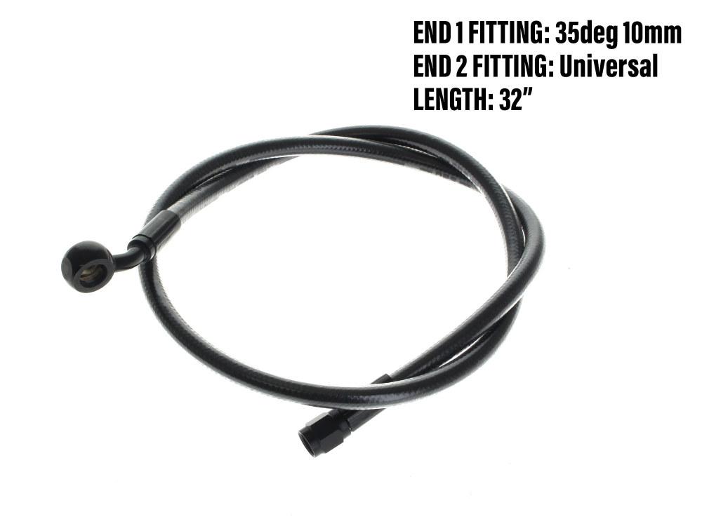 Magnum Shielding 32in. Upper Front Brake Line with 10mm x 35 Degree Banjo – Black Pearl.