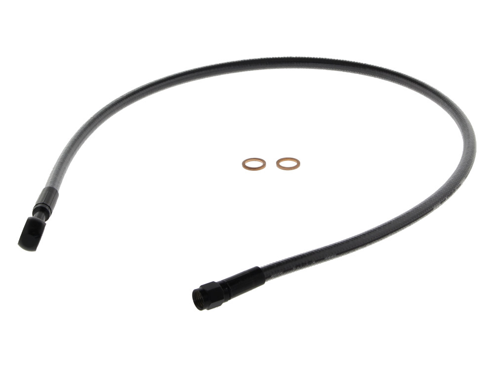 Magnum Shielding 28in. Upper Front Brake Line with 10mm x 180 Degree Banjo – Black Pearl. 