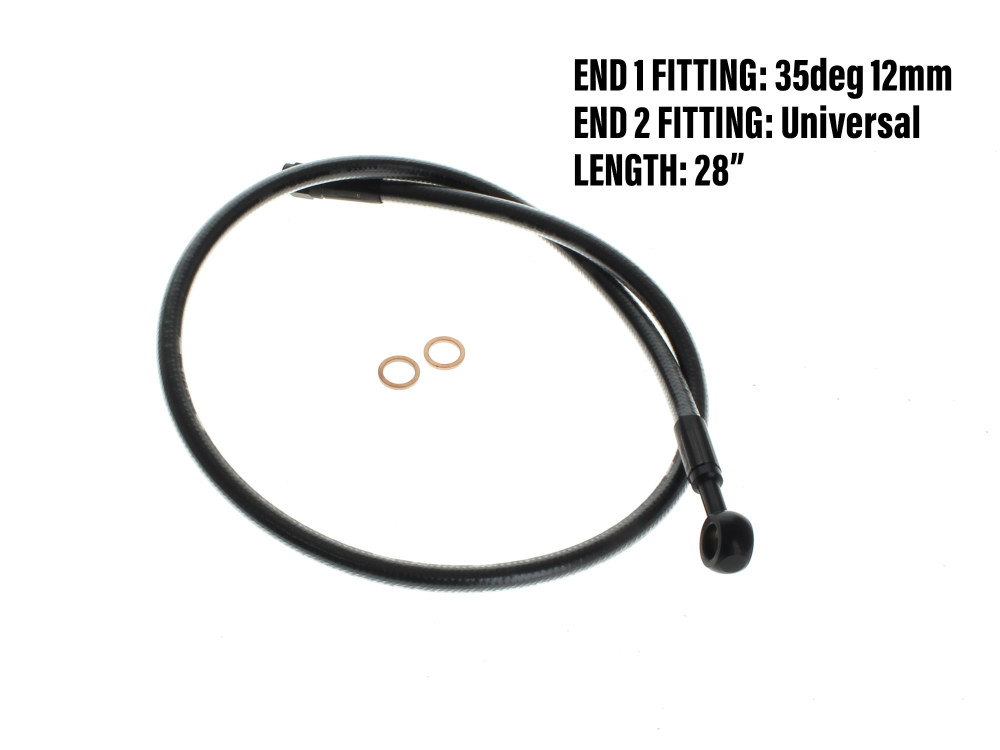 Magnum Shielding 30in. Upper Front Brake Line with 10mm x 180 Degree Banjo – Black Pearl.