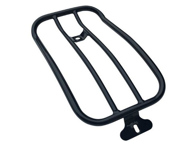 Motherwell Products Solo Seat Luggage Rack – Gloss Black. Fits Low Rider 2018-2020 & Sport Glide 2018-2024