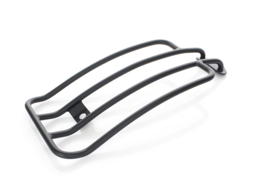 Motherwell Products Solo Seat Luggage Rack – Matte Black. Fits Softail Slim 2012-2017 & Blackline 2011-2013.
