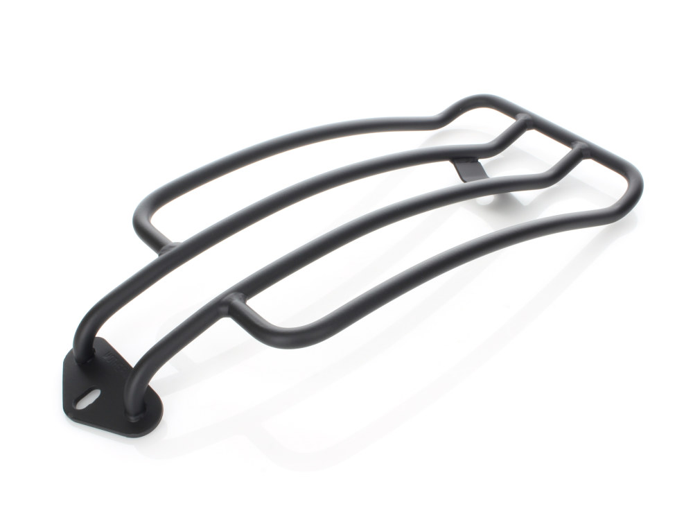 Motherwell Products Solo Seat Luggage Rack – Matte Black. Fits Softail Slim 2012-2017 & Blackline 2011-2013.