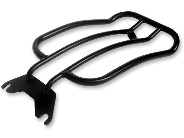 Motherwell Products Solo Seat Luggage Rack – Matte Black. Fits Deluxe & Heritage 2005-2017 & Fat Boy 2007-2017.