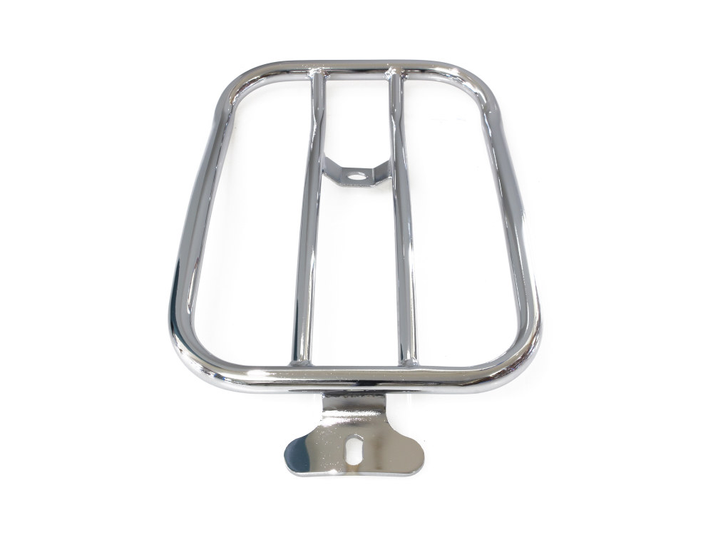 Motherwell Products Solo Seat Luggage Rack – Chrome. Fits FX Softail 2007-2015 & Cross Bones 2008-2011