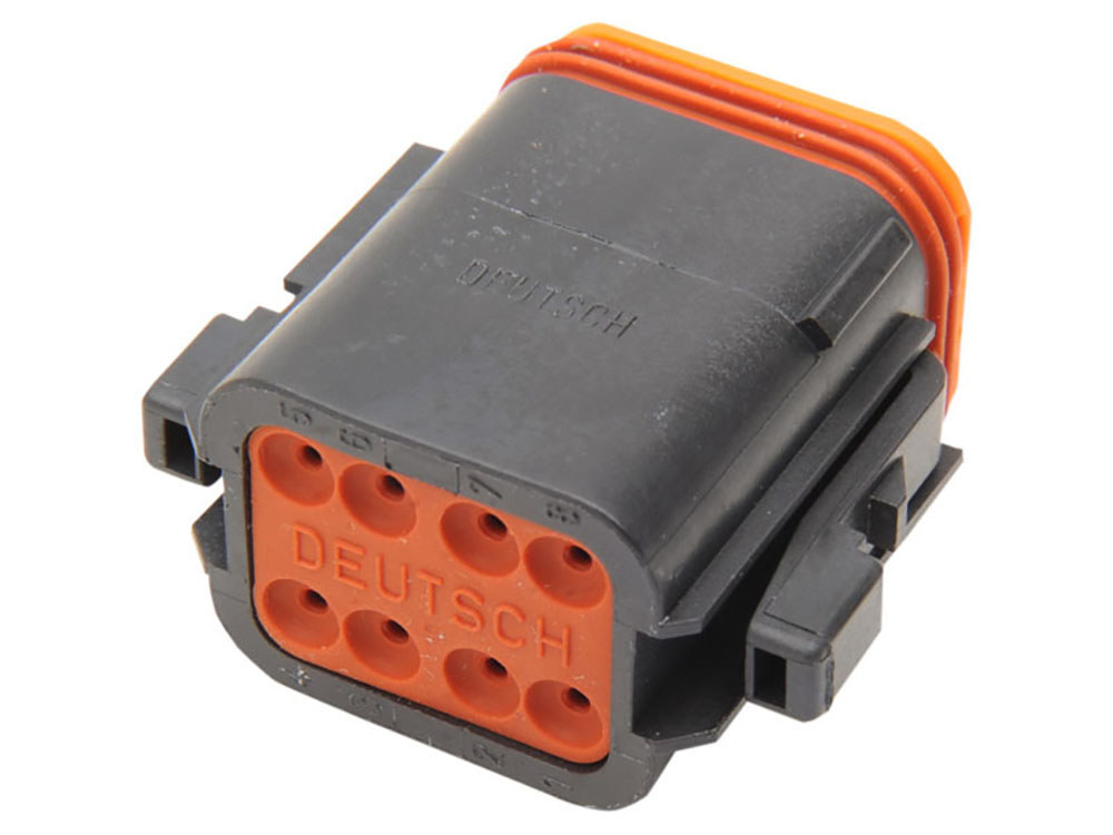 Namz Custom Cycle Products 8-Wire Deutsch Plug with Wedgelock – Black.