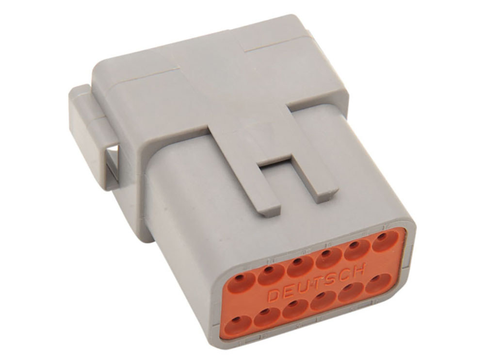 Namz Custom Cycle Products 12-Wire Deutsch Receptacle with Wedgelock – Grey.