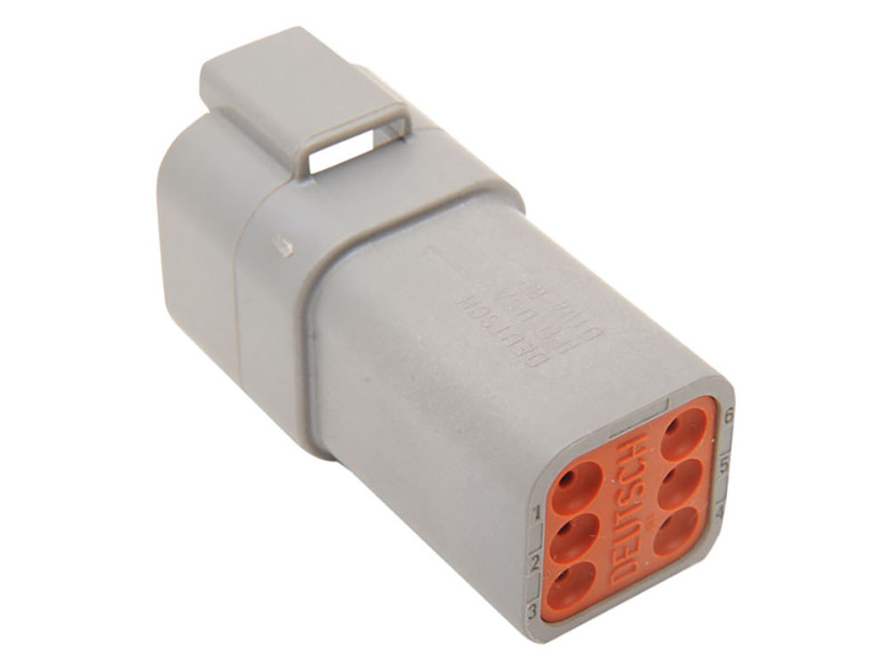 Namz Custom Cycle Products 6-Wire Deutsch Receptacle with Wedgelock – Grey.