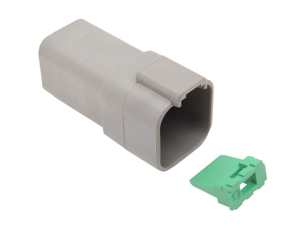 Namz Custom Cycle Products 6-Wire Deutsch Receptacle with Wedgelock – Grey.