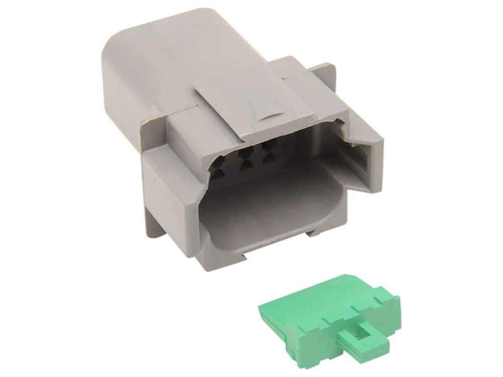 Namz Custom Cycle Products 8-Wire Deutsch Receptacle with Wedgelock – Grey.