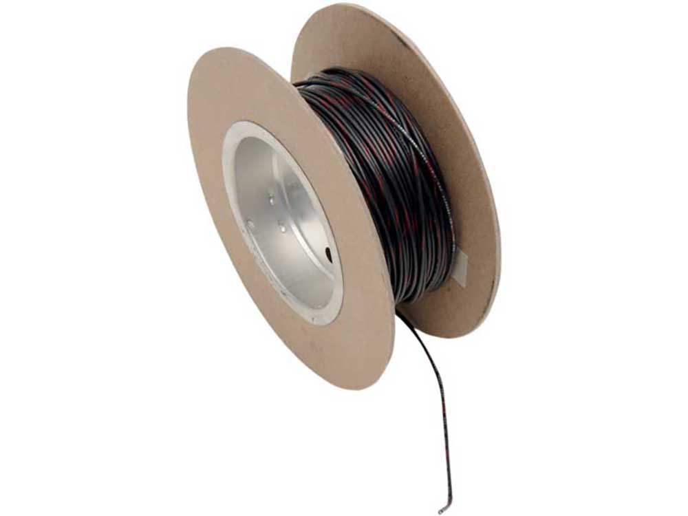 Wire; 18-Gauge Blk w/Red Stripe