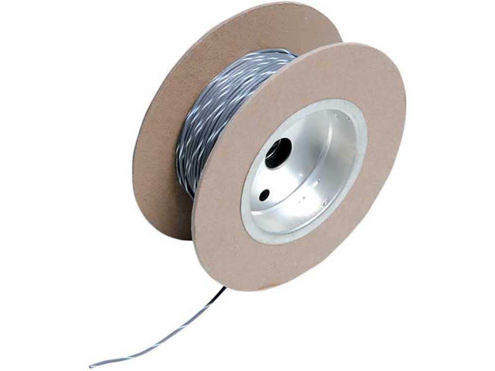 Namz Custom Cycle Products 18-Gauge Wire – Grey with White Stripe.