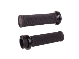 ODI Grips & Bars Ruffian Lock-On Handgrips – Black/Black. Fits H-D with Throttle Cable. ODI Grips & Bars Ruffian Lock-On Handgrips – Black/Black. Fits H-D with Throttle Cable.