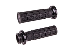 ODI Grips & Bars Hart-Luck Full Waffle Lock-On Handgrips – Black. Fits Big Twin 2008-2024 with Throttle-by-Wire ODI Grips & Bars Hart-Luck Full Waffle Lock-On Handgrips – Black. Fits Big Twin 2008-2024 with Throttle-by-Wire