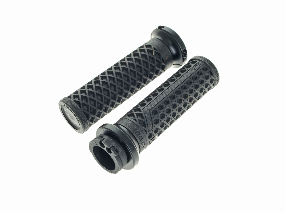 ODI Grips & Bars Vans Signature Lock-On Handgrips – Black/Black. Fits H-D with Throttle Cable.