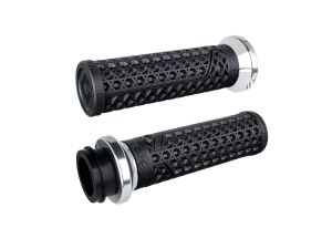 ODI Grips & Bars Vans Signature Lock-On Handgrips – Black/Silver. Fits H-D with Throttle Cable. ODI Grips & Bars Vans Signature Lock-On Handgrips – Black/Silver. Fits H-D with Throttle Cable.