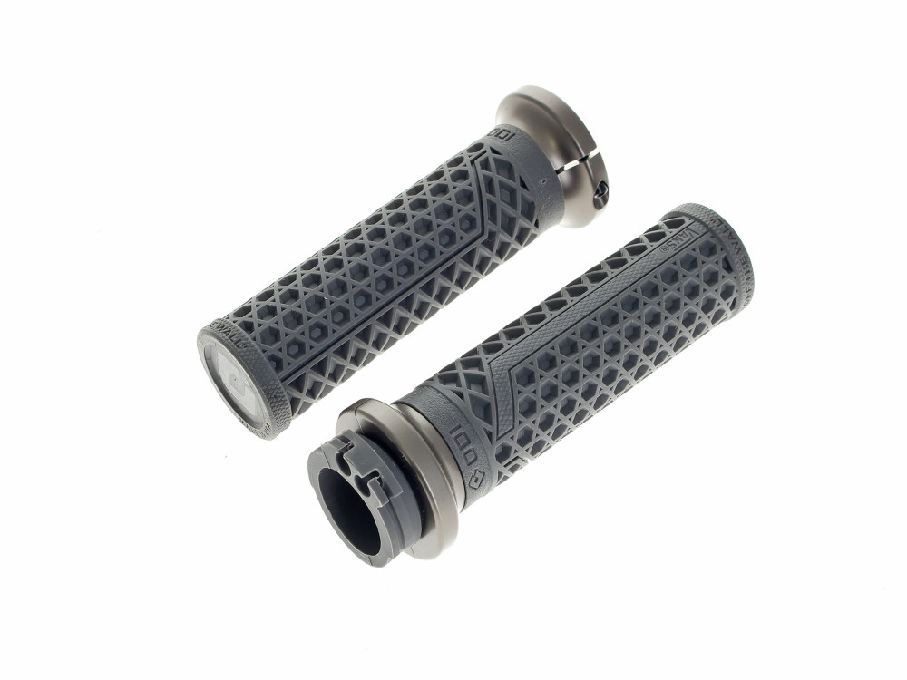 ODI Grips & Bars Vans Signature Lock-On Handgrips – Graphite/Gun Metal. Fits H-D with Throttle Cable.