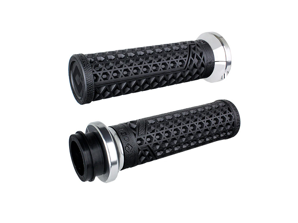 ODI Grips & Bars Vans Signature Lock-On Handgrips – Black/Silver. Fits Indian Touring 2018up.