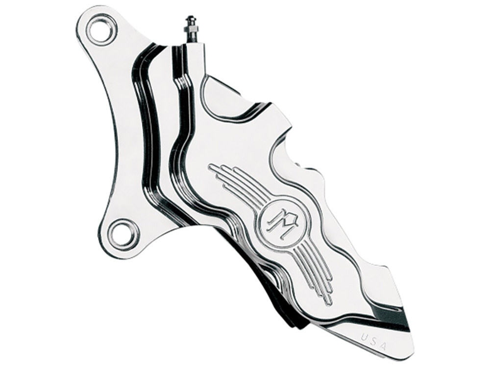 Performance Machine Left Hand Front 6 Piston Caliper – Polished. Fits most Big Twin 1984-1999 & Sportster 1984-1999 Models with 11.5in. Disc Rotor.