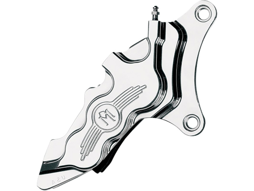 Performance Machine Right Hand Front 6 Piston Caliper – Chrome. Fits most Big Twin 1984-1999 & Sportster 1984-1999 Models with 11.5in. Disc Rotor.