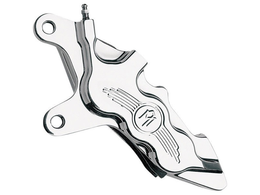 Performance Machine Left Hand Front 6 Piston Caliper – Chrome. Fits Softail 2000-2014, Dyna 2000-2017, Touring 2000-2007 & Sportster 2000-2007.