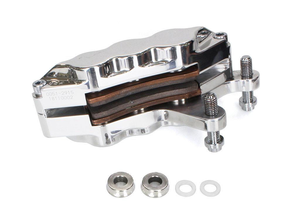 Performance Machine Left Hand Front 6 Piston Caliper – Polished. Fits Softail 2000-2014, Dyna 2000-2017, Touring 2000-2007 & Sportster 2000-2007.