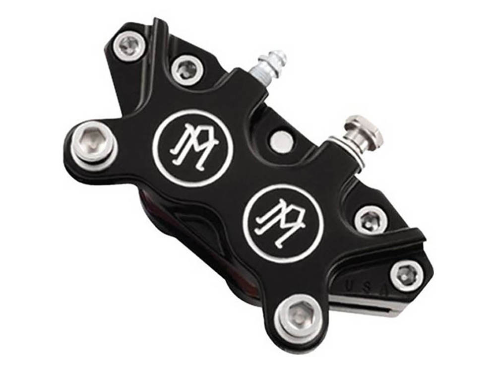 Performance Machine Universal 4 Piston Caliper – Black Contrast Cut.
