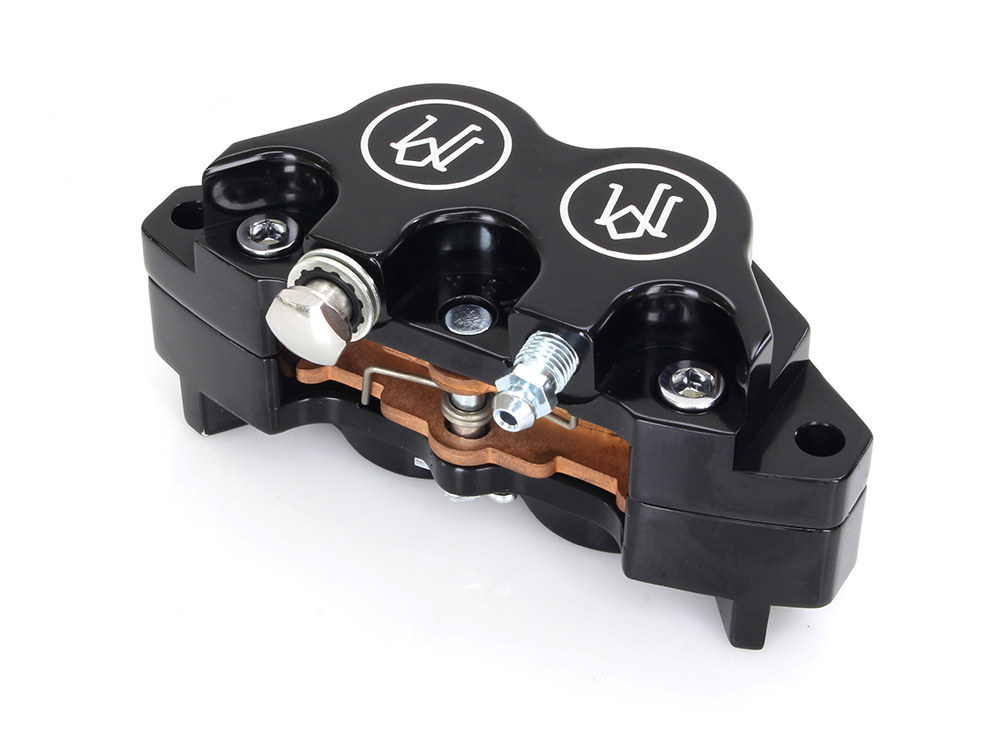 Performance Machine Universal 4 Piston Caliper – Black Contrast Cut.