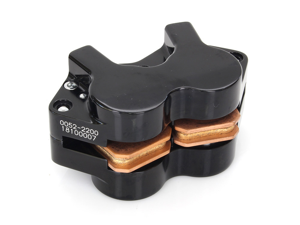 Performance Machine Right Hand Front 4 Piston Caliper – Black Contrast Cut. Fits FXSTS Springer Softail.