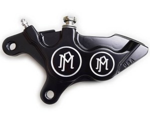 Performance Machine Left Hand Front 4 Piston Caliper – Black Contrast Cut. Fits Softail 2000-2014, Dyna 2000-2017, Touring 2000-2007 & Sportster 2000-2007 Models with 11.5in. Disc Rotor. Performance Machine Left Hand Front 4 Piston Caliper – Black Contrast Cut. Fits Softail 2000-2014, Dyna 2000-2017, Touring 2000-2007 & Sportster 2000-2007 Models with 11.5in. Disc Rotor.