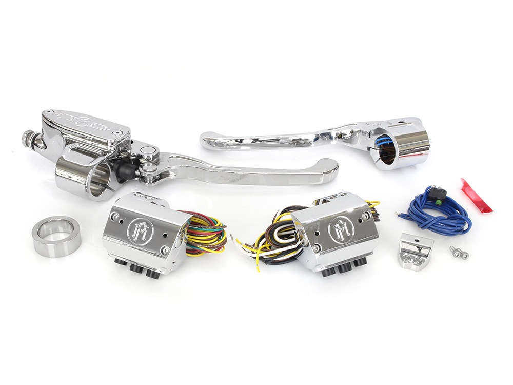Performance Machine Handlebar Control Kit – Chrome. Fits HD 1996-2011 with Clutch Cable & Throttle with Single Disc Rotor.