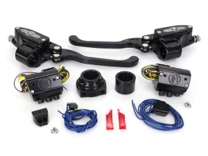 Performance Machine Handlebar Control Kit – Black Contrast Cut. Fits HD 1996-2011 with Hydraulic Clutch & Cable Throttle with Single Disc Rotor. Performance Machine Handlebar Control Kit – Black Contrast Cut. Fits HD 1996-2011 with Hydraulic Clutch & Cable Throttle with Single Disc Rotor.