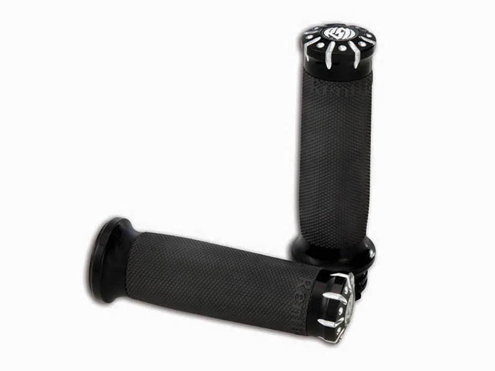 Roland Sands Design Chrono Handgrips – Black Contrast Cut. Fits H-D with Throttle Cables.