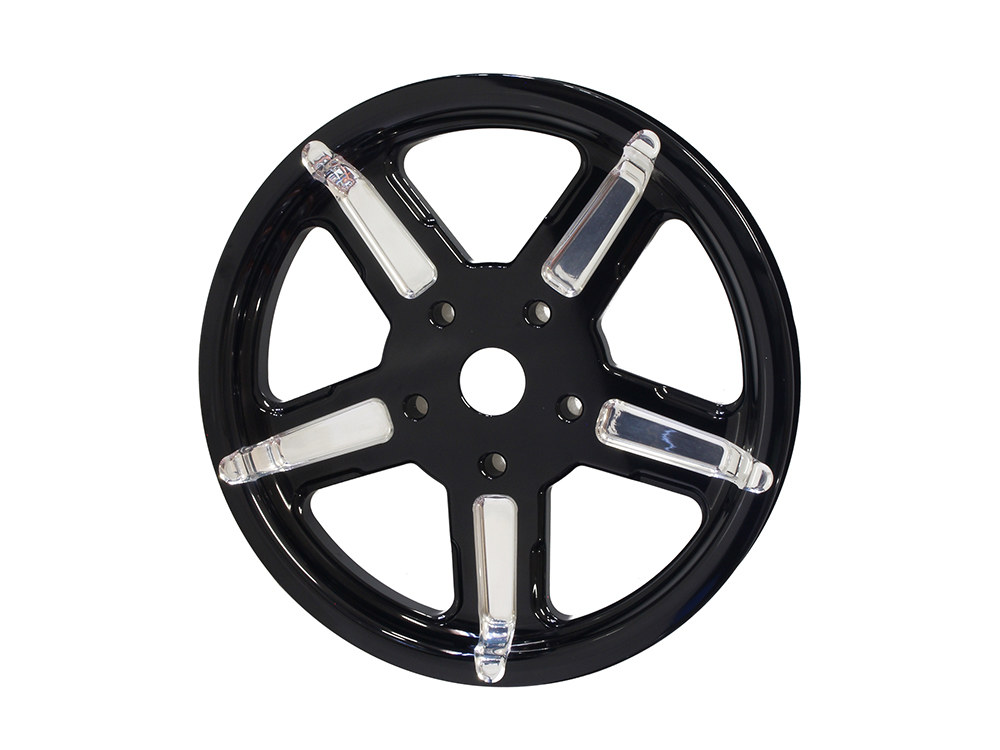Performance Machine 66 Tooth x 1in. wide Formula Pulley – Black Contrast Cut Platinum.
