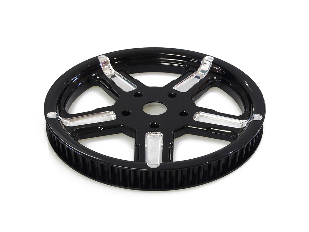 Performance Machine 66 Tooth x 1in. wide Formula Pulley – Black Contrast Cut Platinum.