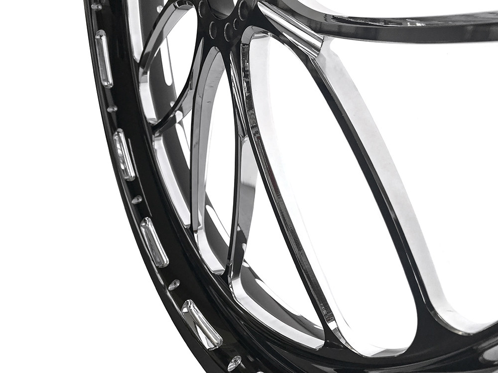 Performance Machine 23in. x 3.50in. wide Heathen Wheel – Black Contrast Cut Platinum.