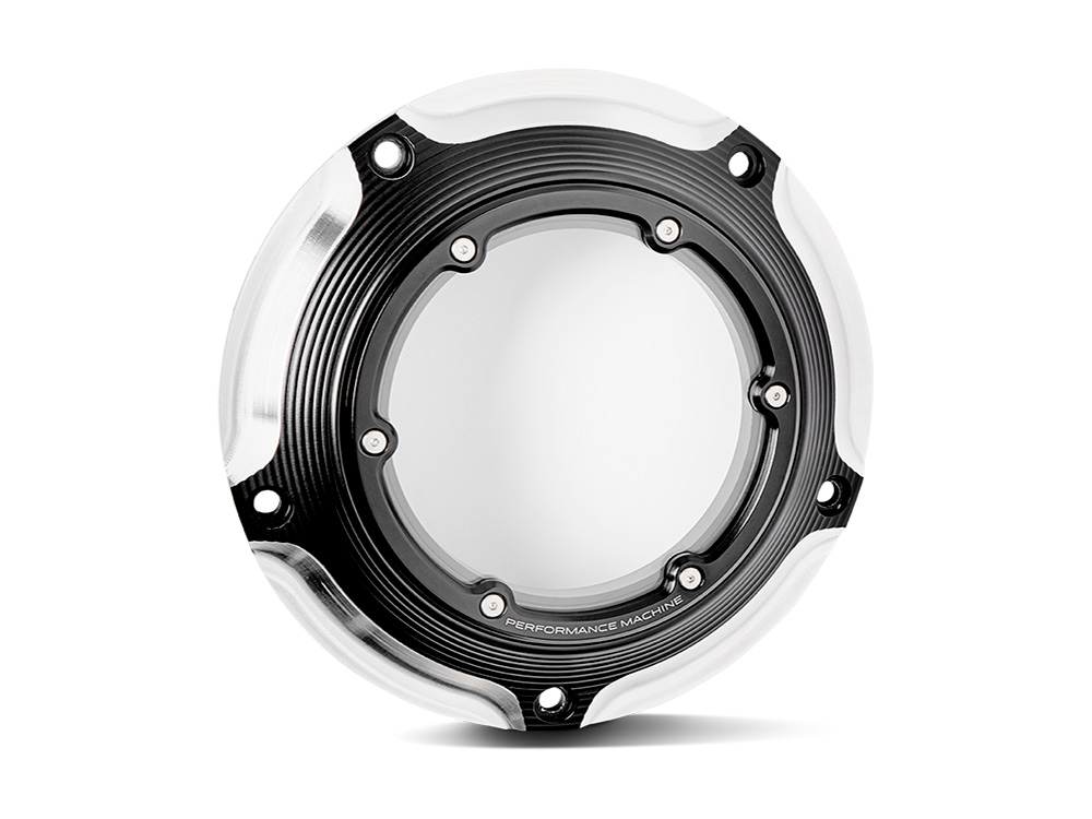 Performance Machine Vision Derby Cover – Black Contrast Cut. Fits Touring 2016up