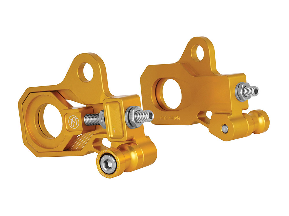 Performance Machine Rear Axle Adjuster Kit – Gold. Fits Touring 2009up.