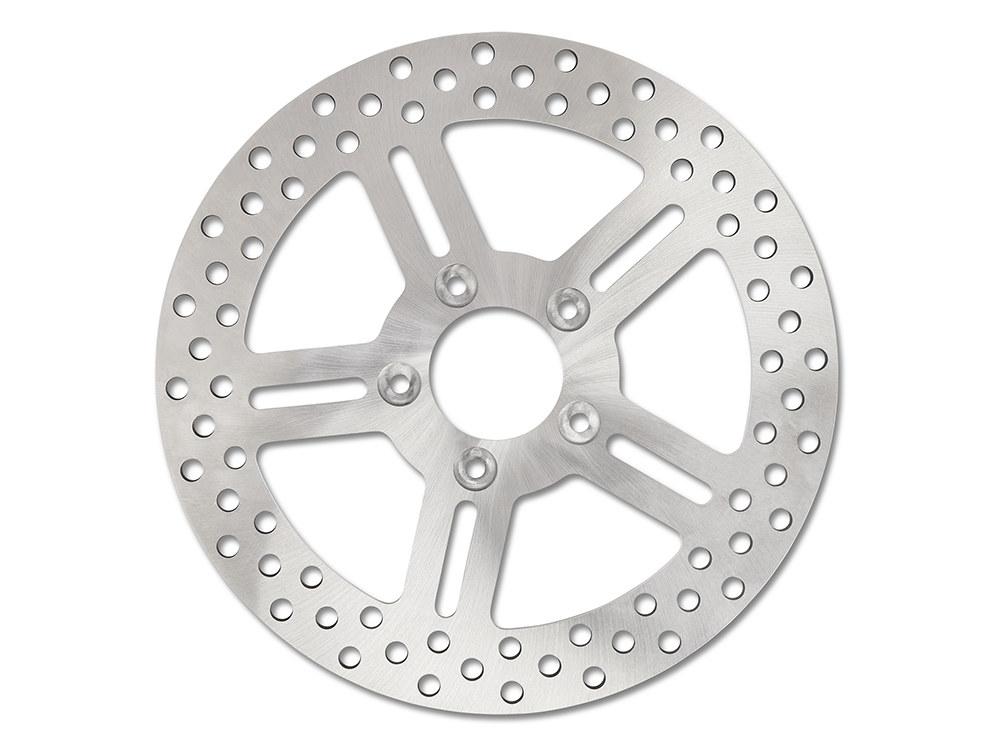 Performance Machine 11.5in. Rear Classic 5 Spoke Stainless Steel Disc Rotor. Fits Big Twin 2000up & Sportster 2000-2010.