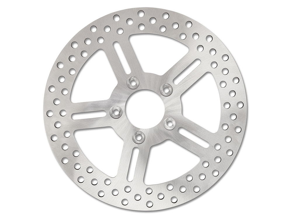 Performance Machine 11.8in. Front Classic 5 Spoke Stainless Steel Disc Rotor. Fits Softail 2015up, Touring 2008-2023, Dyna 2006-2017 & Sportster 2014-2021