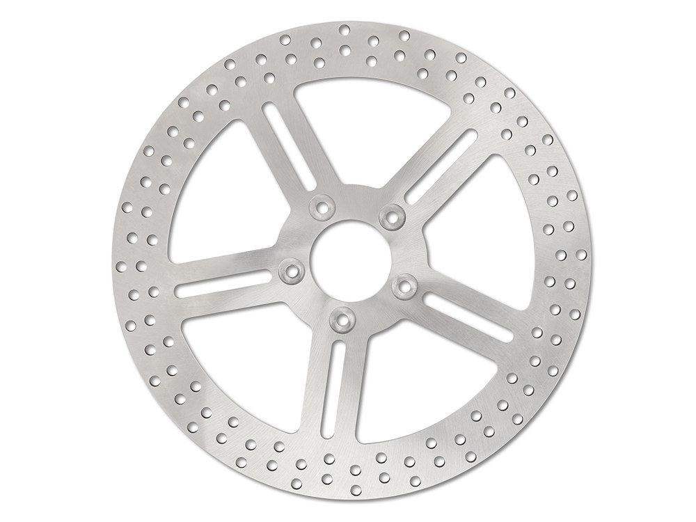 Performance Machine 13in. Front Classic 5 Spoke Stainless Steel Disc Rotor. Fits most Big Twin 2000up when upgrading to 13in. x 6 Piston Caliper.