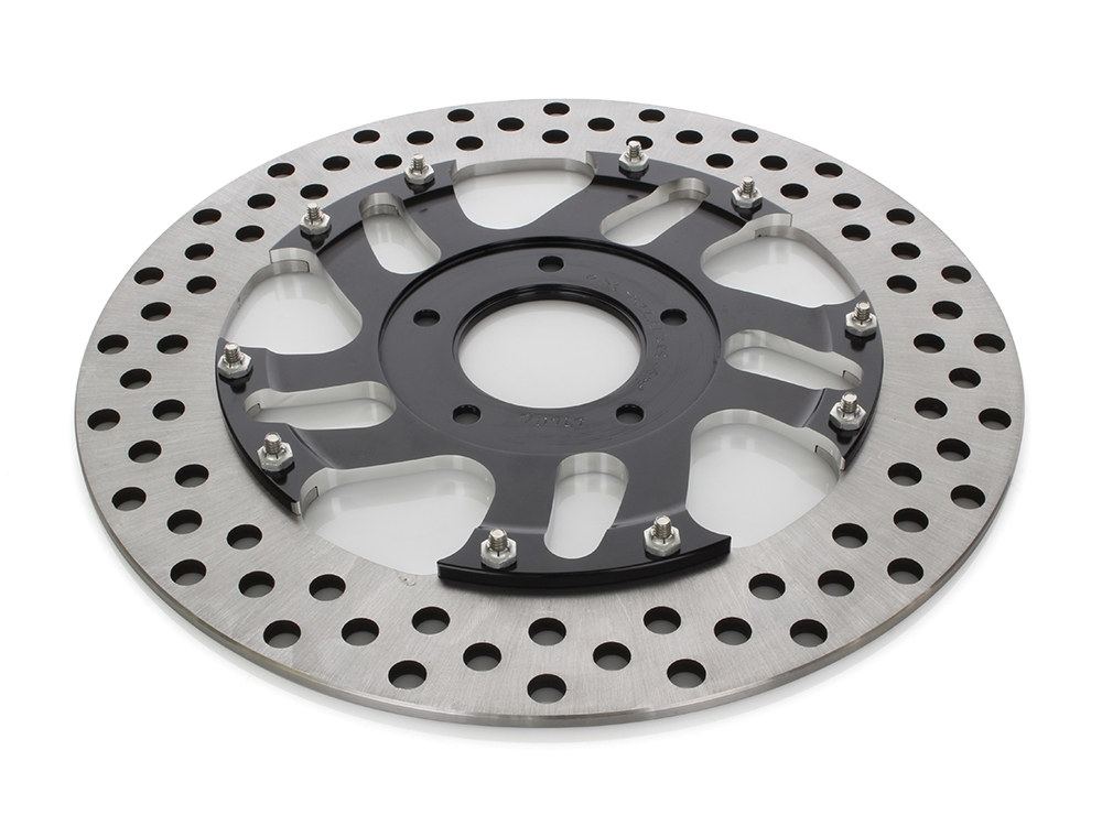 Performance Machine 11.5in. Right Hand Front Rival Disc Rotor – Black Contrast Cut Platinum. Fits H-D 1984up with 11-1/2in. Disc Rotor(s).