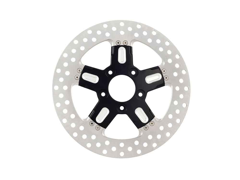 Performance Machine 11.8in. Left Hand Front & Right Hand Front Formula Disc Rotor – Black Contrast Cut Platinum. Fits Softail 2015up, Touring 2008up, Dyna 2006-2017 & Sportster 2014-2021
