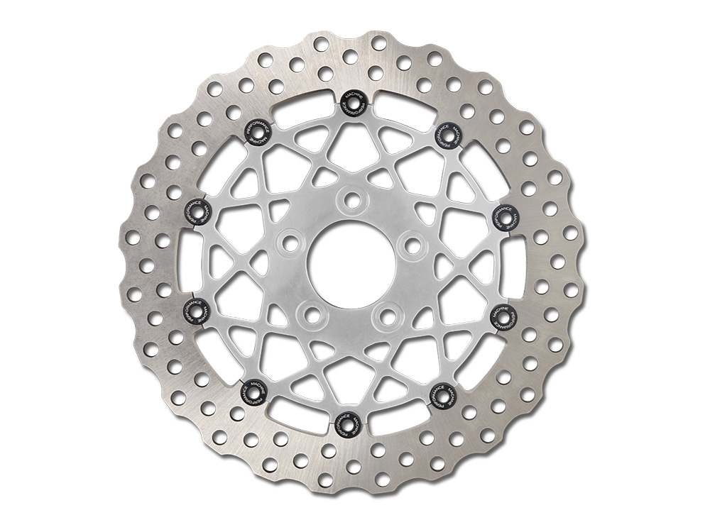 Performance Machine 12.6in. Front Speedstar Disc Rotor – Chrome. Fits Touring 2024up with Custom Wheel and Hub Mounted 320mm Rotors.