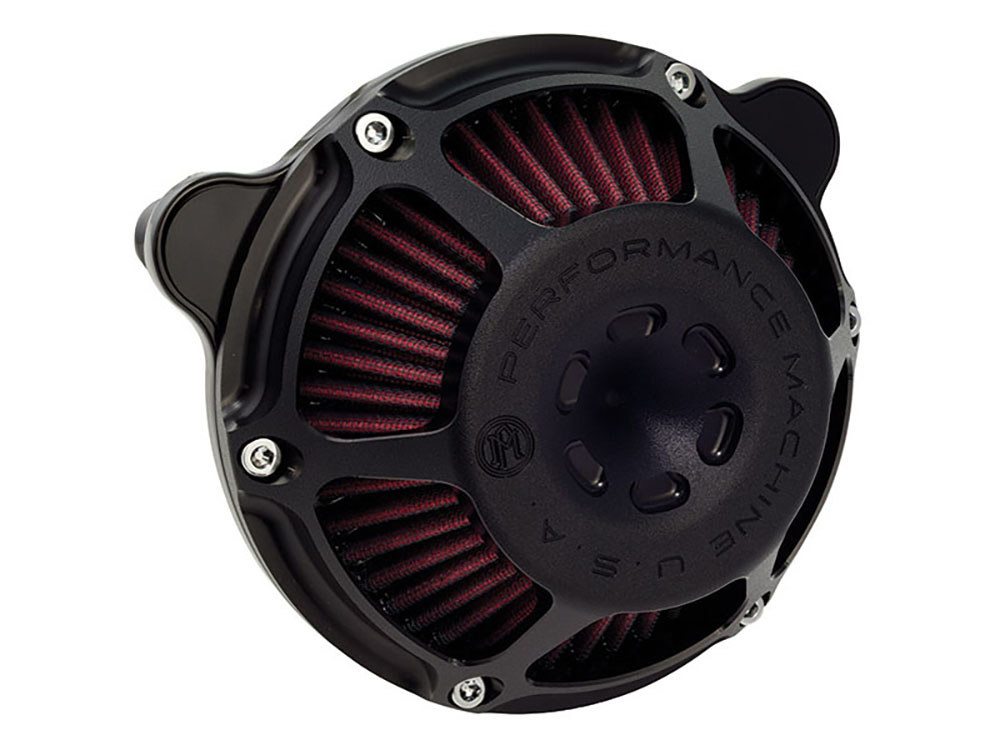 Performance Machine Max HP Air Cleaner Kit – Black Ops. Fits Big Twin 1993-2017 with CV Carb or Cable Operated Delphi EFI