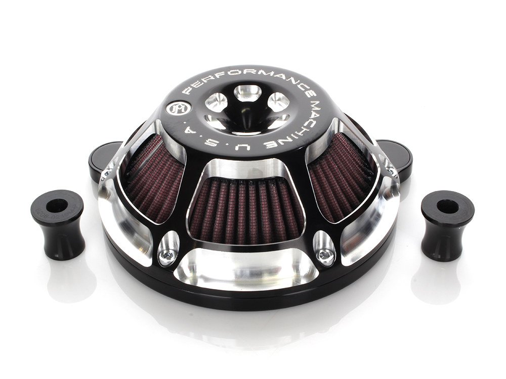 Performance Machine Max HP Air Cleaner Kit – Black Contrast Cut. Fits Touring 2017-2024 & Softail 2018-2024
