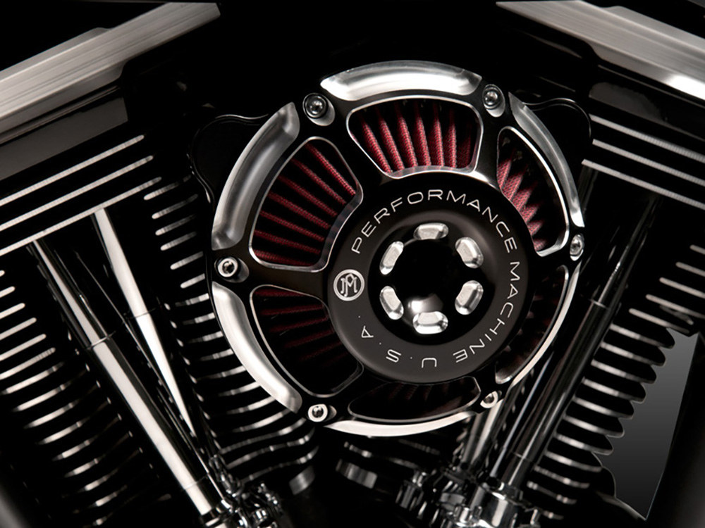 Performance Machine Max HP Air Cleaner Kit – Black Contrast Cut. Fits Touring 2017-2024 & Softail 2018-2024