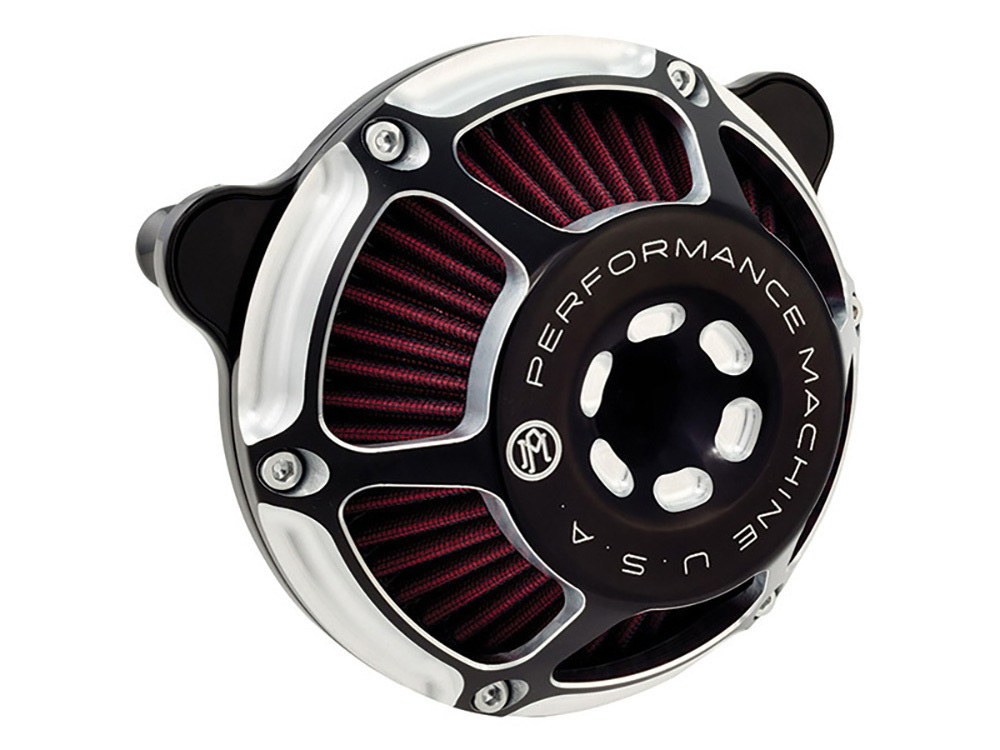 Performance Machine Max HP Air Cleaner Kit – Black Contrast Cut. Fits Touring 2017-2024 & Softail 2018-2024
