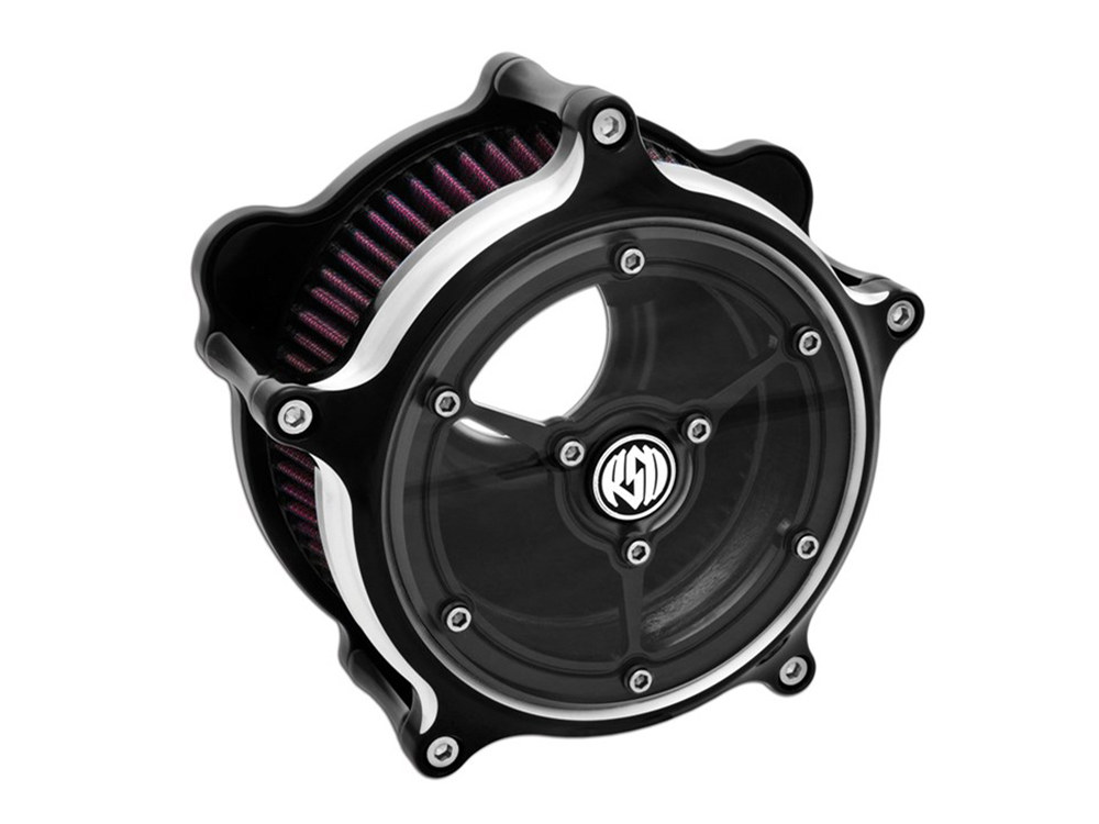 Roland Sands Design Clarity Air Cleaner Kit – Black Contrast Cut. Fits Touring 2017-2024 & Softail 2018-2024