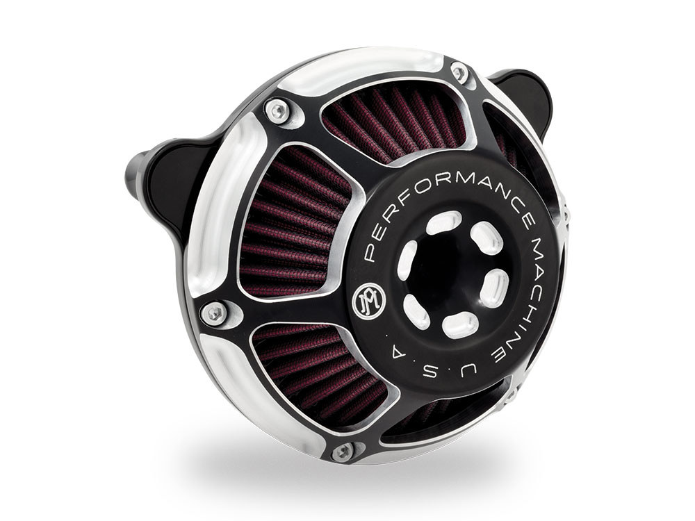 Performance Machine Max HP Air Cleaner Kit – Black Contrast Cut. Fits CVO Touring 2023up, Street Glide & Road Glide 2024up, Touring 2025up & Softail 2025up